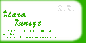 klara kunszt business card